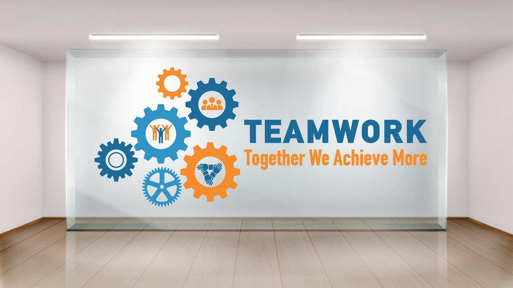 Teamwork Office Wall Decal Idea Teamwork Business Worker Inspire Office Decoration Motivation Stickers Mural Unique Gift