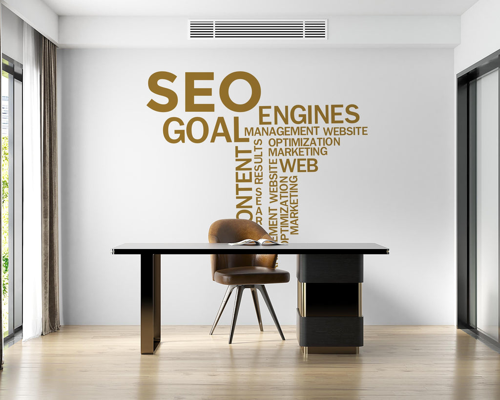 Seo word cloud Wall Decal, Technology Vinyl Wall Art Decal, Office Wall Decor, Business Software Wall Sticker, Computer Decor Office 756LU