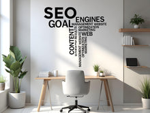 Load image into Gallery viewer, Seo word cloud Wall Decal, Technology Vinyl Wall Art Decal, Office Wall Decor, Business Software Wall Sticker, Computer Decor Office 756LU
