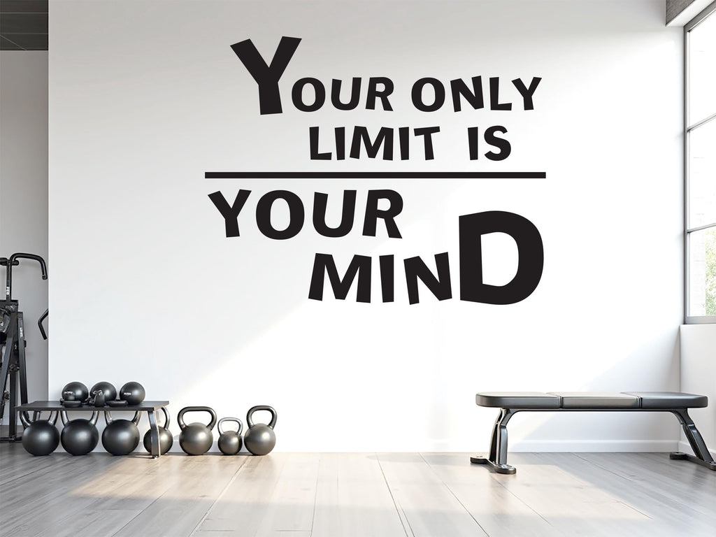 Your Only Limit Is Your Mind Wall Decal, Motivational Quote Wall Art, Classroom Decor, Office Inspiration, Kindergarten Wall Sticker 787LU