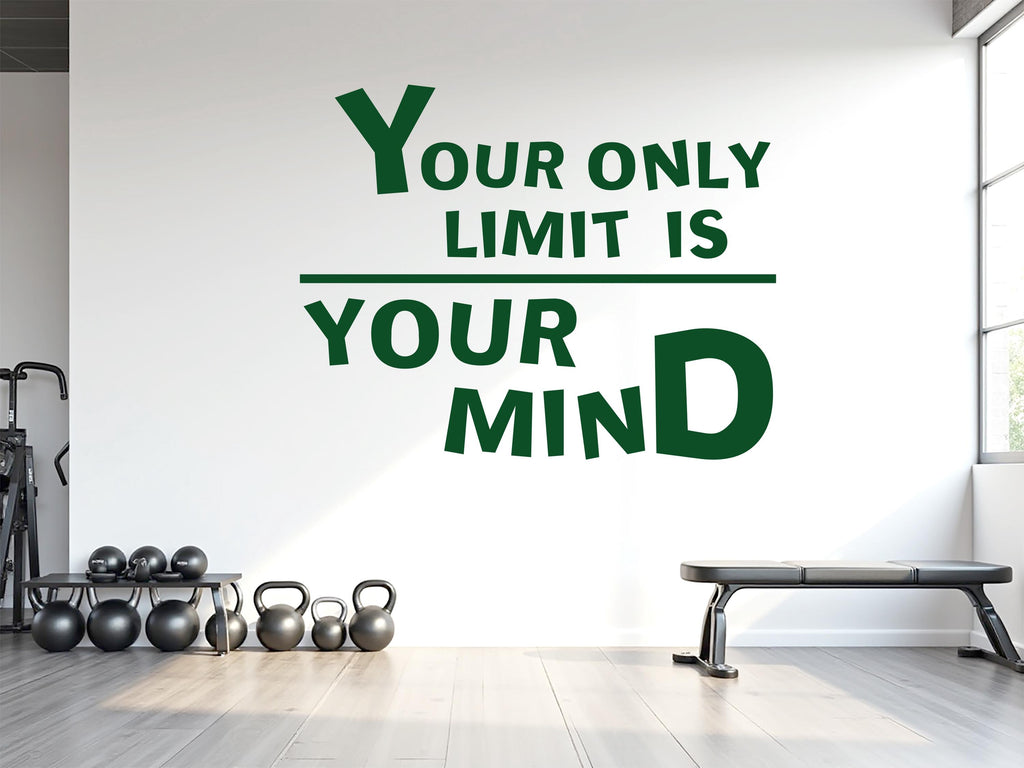 Your Only Limit Is Your Mind Wall Decal, Motivational Quote Wall Art, Classroom Decor, Office Inspiration, Kindergarten Wall Sticker 787LU