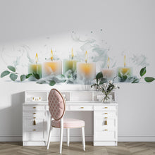 Load image into Gallery viewer, Candle Wall Decal Serenity Wall Sticker | Spa Zen Wall Art | Relaxing Candle Mural | Bathroom Bedroom Decor | Peel And Stick Meditation Wall