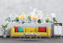 Load image into Gallery viewer, Candle Wall Decal Serenity Wall Sticker | Spa Zen Wall Art | Relaxing Candle Mural | Bathroom Bedroom Decor | Peel And Stick Meditation Wall