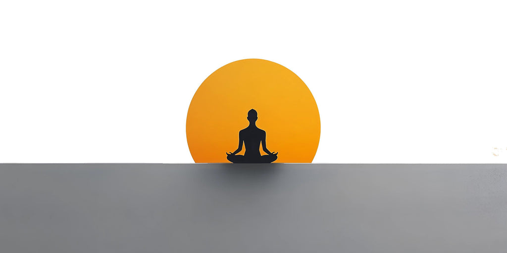 Meditation Sun Wall Decal | Minimalist Yoga Wall Sticker | Zen Silhouette Wall Art | Spiritual Bedroom Decor | Calm Meditation Room Wall