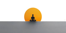 Load image into Gallery viewer, Meditation Sun Wall Decal | Minimalist Yoga Wall Sticker | Zen Silhouette Wall Art | Spiritual Bedroom Decor | Calm Meditation Room Wall