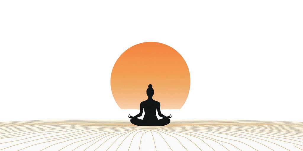 Meditation Sun Horizon Wall Decal | Minimalist Yoga Wall Sticker | Zen Sunset Silhouette Wall Art | Spiritual Bedroom Decor