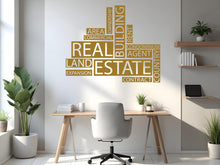 Load image into Gallery viewer, Real Estate Vinyl Wall Decal, Agent Realtor Broker Agency Office Idea Window Business Decor Art Sticker Mural, Real Estate word cloud 757LU