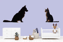 Load image into Gallery viewer, Dog And Cat Wall Decal Sticker | Pet Lover Nursery Wall Art | Animal Silhouette Wall Decor | Kids Room Animal Wall Sticker | Modern Pet