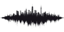 Load image into Gallery viewer, New York Skyline Soundwave Wall Decal | City Skyline Wall Sticker | Modern Cityscape Wall Art | NYC Bedroom Decor | Urban Skyline Vinyl
