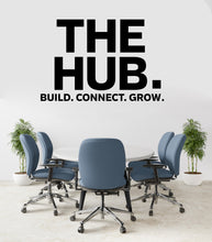 Load image into Gallery viewer, THE HUB Wall Decal – Build Connect – Office Wall Art – Business Workspace Vinyl Decal – Entrepreneur Office Decor – Startup Wall Quote 788LU