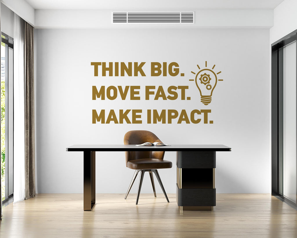 Think Big, Move Fast, Make Impact Office Wall Decal, Tech Office Decor