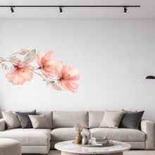 Load image into Gallery viewer, Watercolor Floral Wall Decal – Modern Vinyl Flower Sticker, Soft Botanical Wall Decor for Living Room 50x81 inches