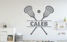 Load image into Gallery viewer, Custom Name Lacrosse Wall Decal, Kids Room Decor