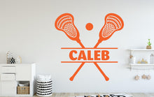 Load image into Gallery viewer, Custom Name Lacrosse Wall Decal, Kids Room Decor