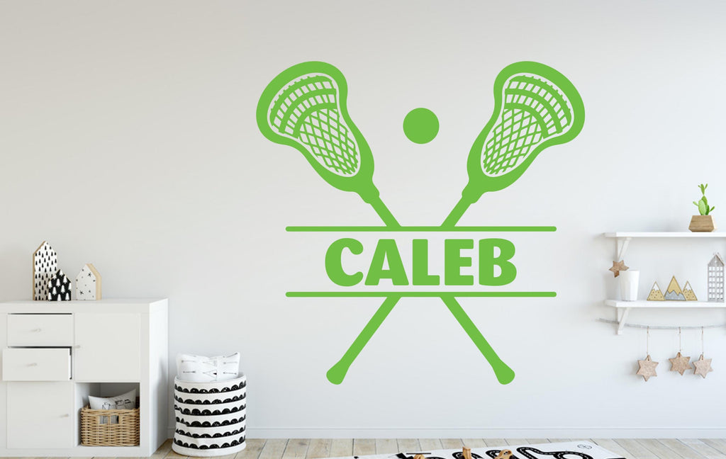 Custom Name Lacrosse Wall Decal, Kids Room Decor