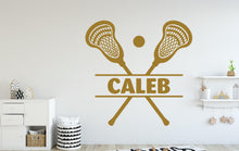 Load image into Gallery viewer, Custom Name Lacrosse Wall Decal, Kids Room Decor