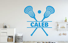 Load image into Gallery viewer, Custom Name Lacrosse Wall Decal, Kids Room Decor