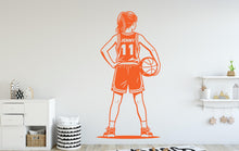 Load image into Gallery viewer, Personalized Basketball Girl Vinyl Wall Decal, Kids Room Decor, Custom Name