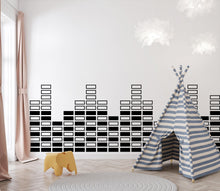 Load image into Gallery viewer, Audio Wave Wall Decal Sound Wave Wall Sticker Decor, Scalloped Wall Decal, Boho Wall Decor Decal, Boho Nursery, Border Wall Decal 758LU