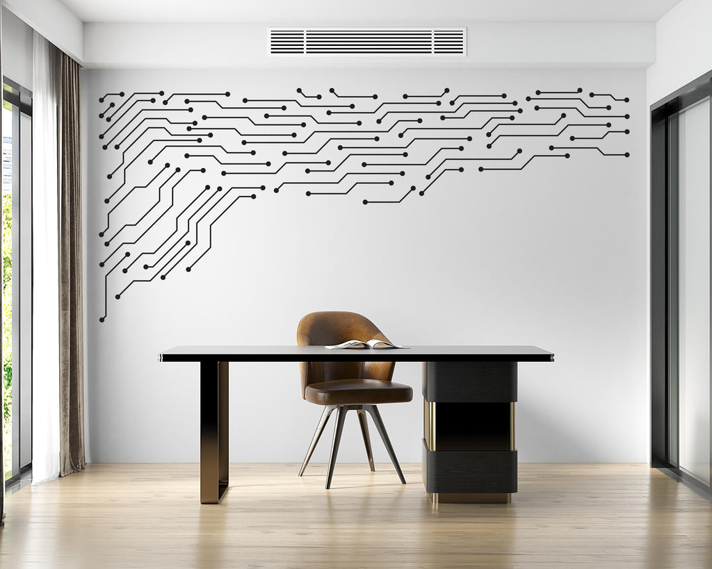 Circuit Board Wall Decal, Tech Office Decor