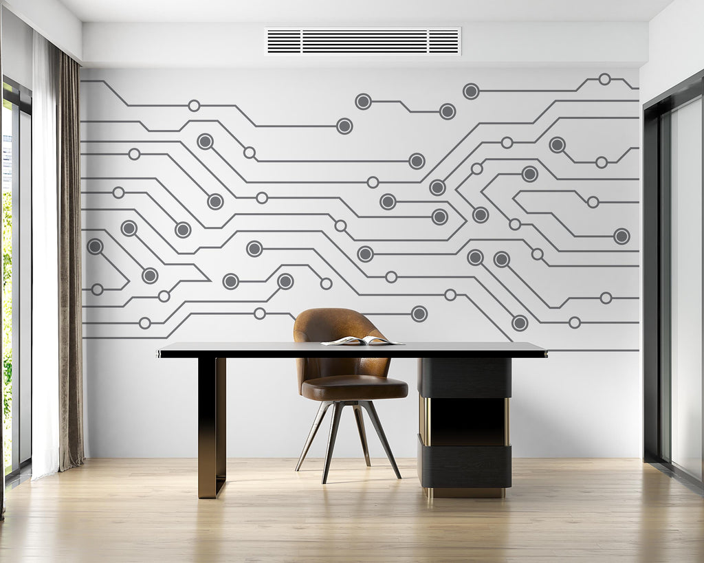 Circuit Board Wall Decal, Tech Office Decor