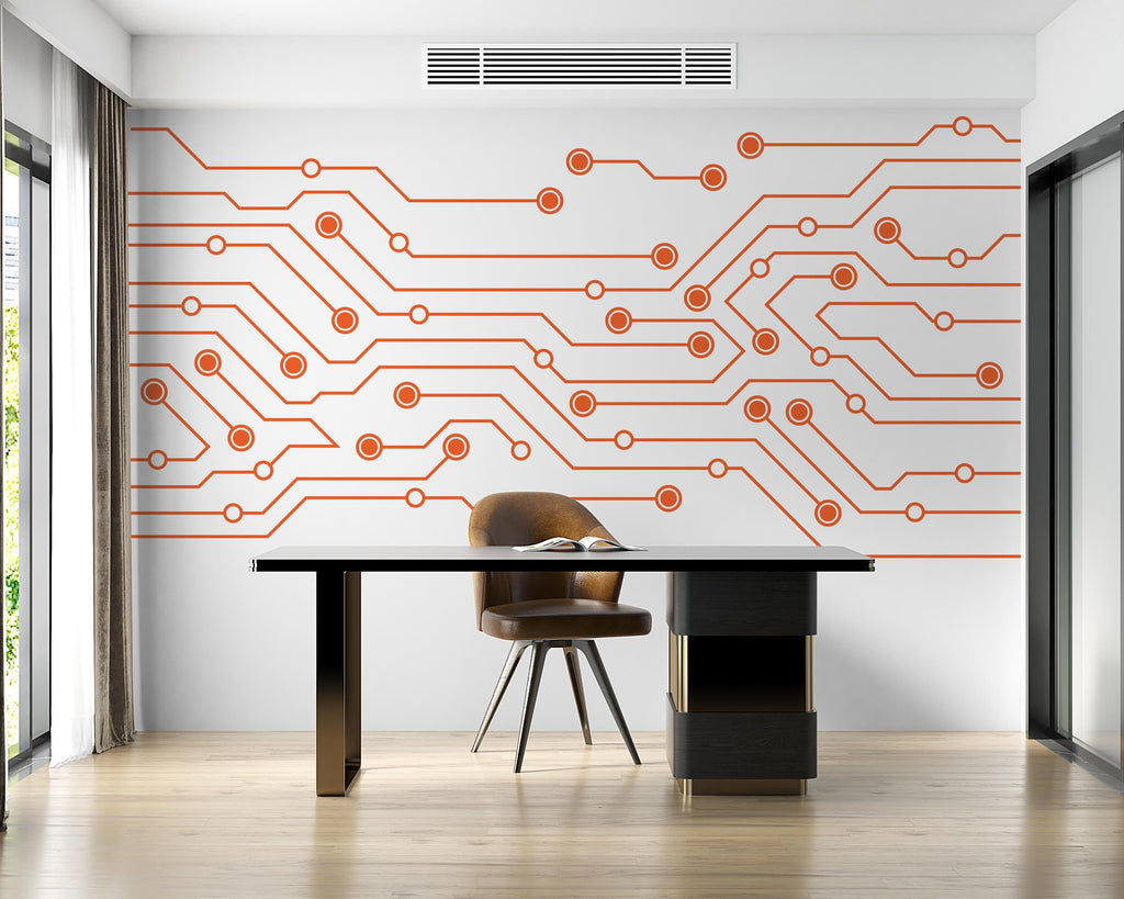 Circuit Board Wall Decal, Tech Office Decor