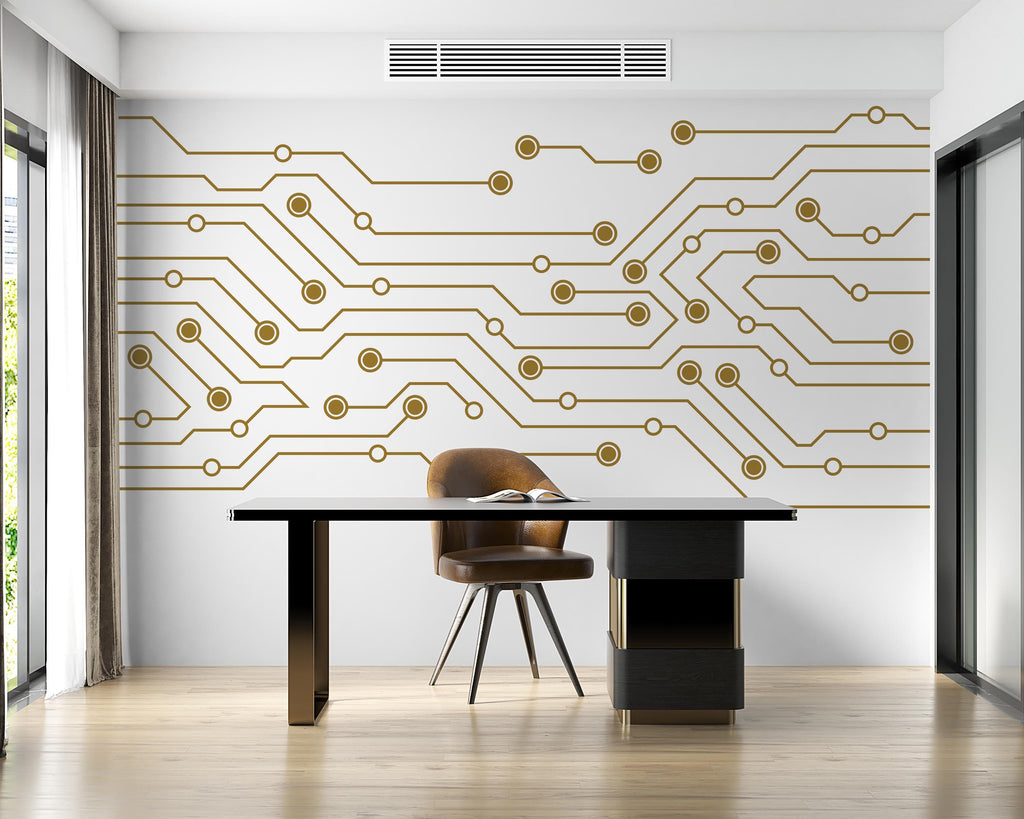 Circuit Board Wall Decal, Tech Office Decor