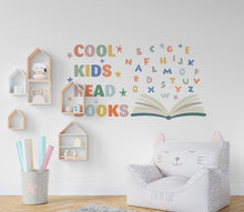 Load image into Gallery viewer, Cool kids Reading Books Wall Decal, Alphabet Reading Room Decor