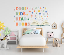 Load image into Gallery viewer, Cool kids Reading Books Wall Decal, Alphabet Reading Room Decor