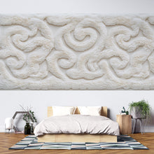 Load image into Gallery viewer, Luxury Plush Texture Wallpaper Wall Decal Cream Ornamental Pattern Wall Mural Soft Faux Fur Style Wallpaper Bedroom Accent Wall Decor