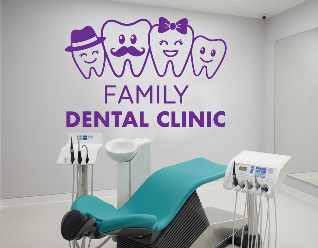 Dental Family wall decor Smile Dental Stickers Dental Clinic Wall Decal Door Wall Sticker Dental Clinic Wall Décor Tooth wall decal
