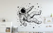 Load image into Gallery viewer, Astronaut Rocket Vinyl Wall Decal – Space Nursery Decor