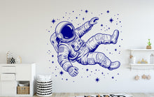 Load image into Gallery viewer, Astronaut Rocket Vinyl Wall Decal – Space Nursery Decor