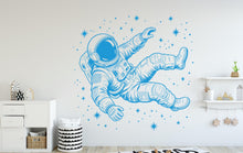 Load image into Gallery viewer, Astronaut Rocket Vinyl Wall Decal – Space Nursery Decor