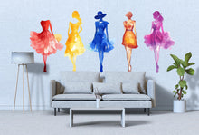 Load image into Gallery viewer, Fashion Wall Decal Colorful Women Silhouette Wall Sticker Modern Boutique Beauty Salon Decor Removable Art, 053gm