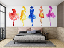 Load image into Gallery viewer, Fashion Wall Decal Colorful Women Silhouette Wall Sticker Modern Boutique Beauty Salon Decor Removable Art, 053gm