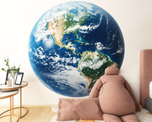 Load image into Gallery viewer, Earth Wall Decal Large World Globe Wall Sticker 3D Planet Mural Space Nursery Classroom Removable Wall Art, 056gm