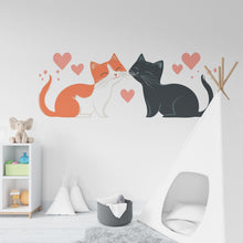 Load image into Gallery viewer, Cute Cat Wall Decal Love Cats Wall Sticker Nursery Kids Room Removable Animal Mural Decor, 061gm