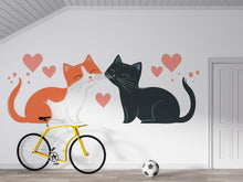 Load image into Gallery viewer, Cute Cat Wall Decal Love Cats Wall Sticker Nursery Kids Room Removable Animal Mural Decor, 061gm