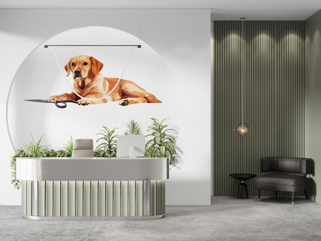 Golden Retriever Wall Decal Large Dog Wall Sticker Kids Room Pet Lover Removable Animal Mural, 066gm