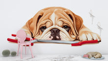 Load image into Gallery viewer, Bulldog Wall Decal Large Cute Dog Wall Sticker Pet Grooming Salon Kids Room Removable Animal Mural, 068gm