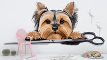 Load image into Gallery viewer, Yorkshire Terrier Wall Decal Yorkie Dog Wall Sticker Pet Grooming Salon Kids Room Removable Animal Mural, 069gm