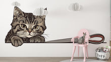 Load image into Gallery viewer, Cute Cat Wall Decal Large Kitten Wall Sticker Pet Grooming Salon Kids Room Removable Animal Mural, 070gm