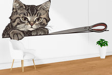 Load image into Gallery viewer, Cute Cat Wall Decal Large Kitten Wall Sticker Pet Grooming Salon Kids Room Removable Animal Mural, 070gm