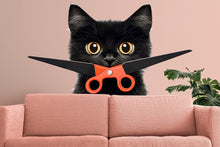 Load image into Gallery viewer, Black Cat Wall Decal Large Kitten Wall Sticker Pet Grooming Salon Decor Kids Room Removable Animal Mural, 075gm
