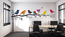 Load image into Gallery viewer, Colorful Birds on Branch Wall Decal Nursery Wall Sticker Tree Branch Animal Removable Mural Kids Room Decor, 077gm