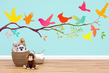 Load image into Gallery viewer, Flying Birds Wall Decal Colorful Nursery Wall Sticker Tree Branch Removable Animal Mural Kids Room Decor, 078gm