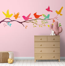 Load image into Gallery viewer, Flying Birds Wall Decal Colorful Nursery Wall Sticker Tree Branch Removable Animal Mural Kids Room Decor, 078gm