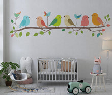 Load image into Gallery viewer, Colorful Birds on Branch Wall Decal Nursery Wall Sticker Kids Room Animal Wall Art Removable Mural Decor, 079gm