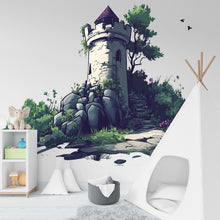 Load image into Gallery viewer, Fantasy Castle Tower Wall Decal Fairytale Nursery Wall Sticker Medieval Mural Removable Kids Room Decor, 081gm